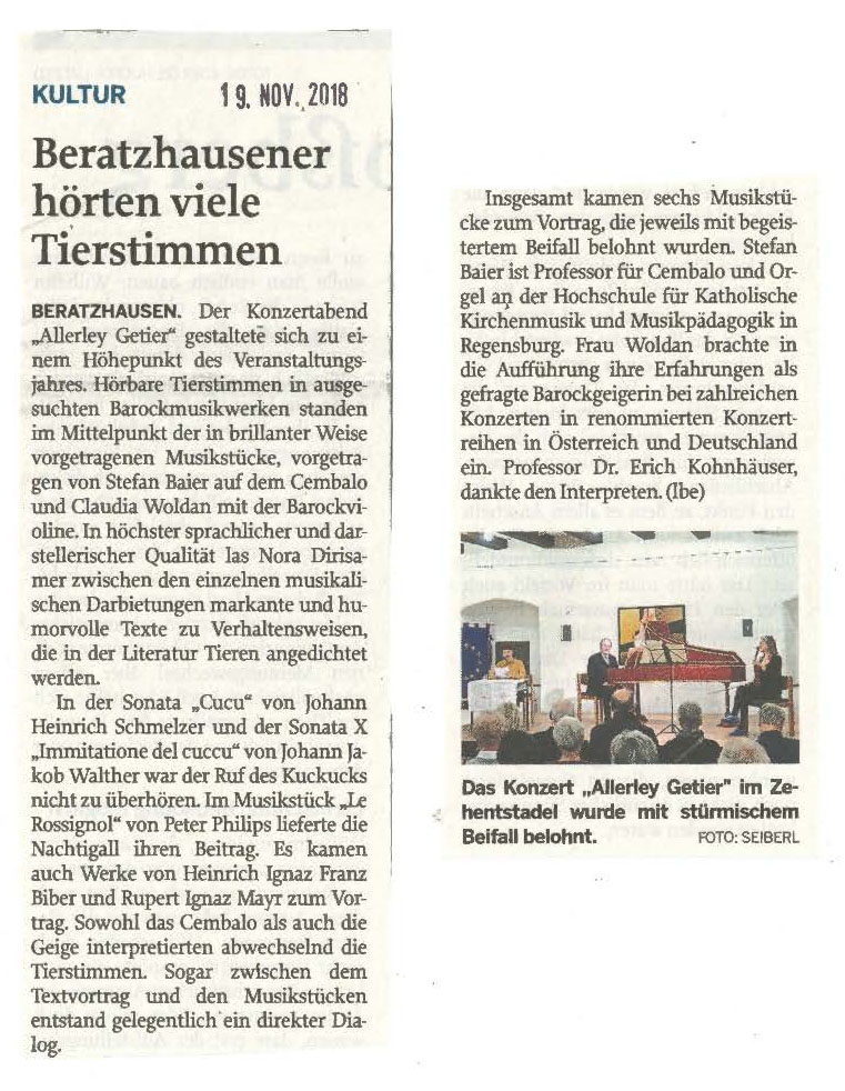 Bericht Mittelbayerische Zeitung vom 19.11.2018